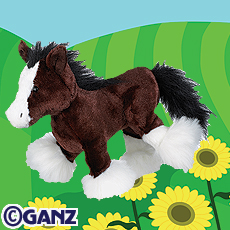 Ganz Webkinz Clydesdale Horse HM139 NEW UNUSED TAGS. 